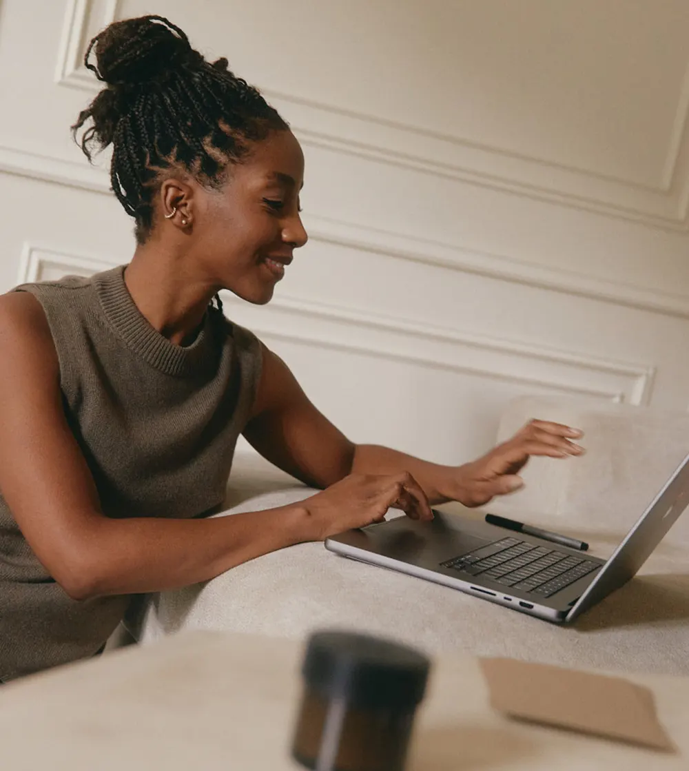 Merchant at a laptop